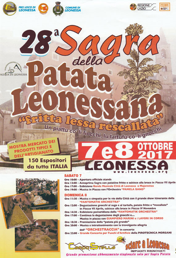 Sagra della patata leonessana 2017, le date Sagra della patata leonessana 2017, le date