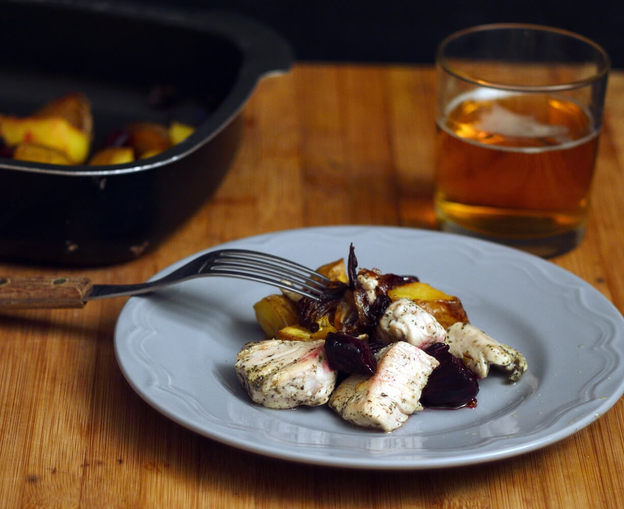Ricetta del Pollo al timo con verdure di stagione