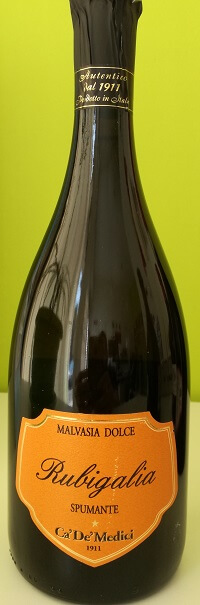 Malvasia Dolce Spumante “Rubigalia Gold” 2017 di Ca' De Medici 