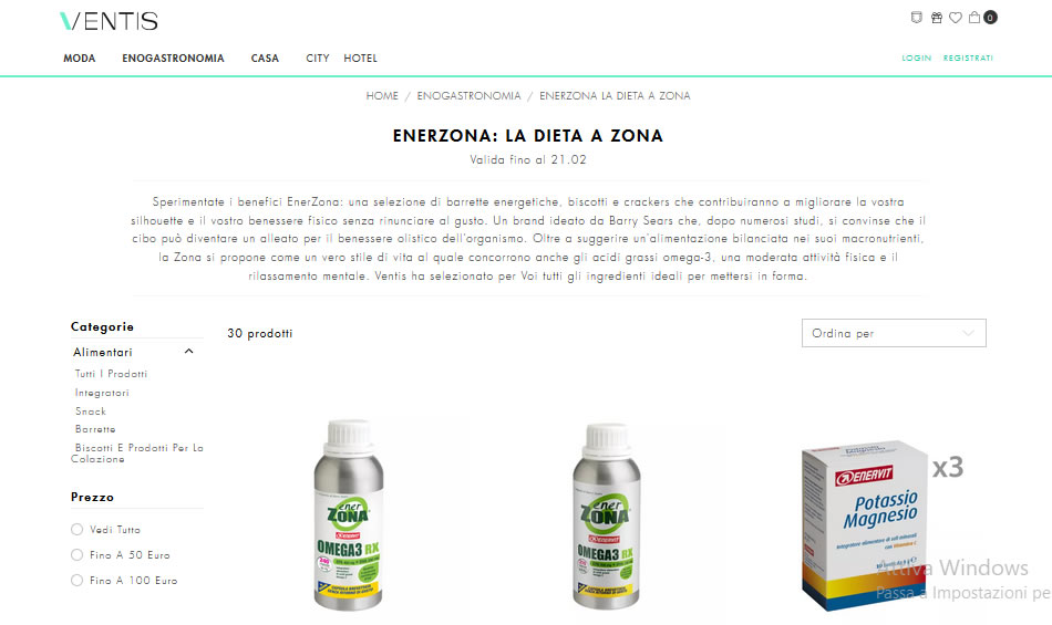 Acquisto on line di Enerzona su Ventis.it
