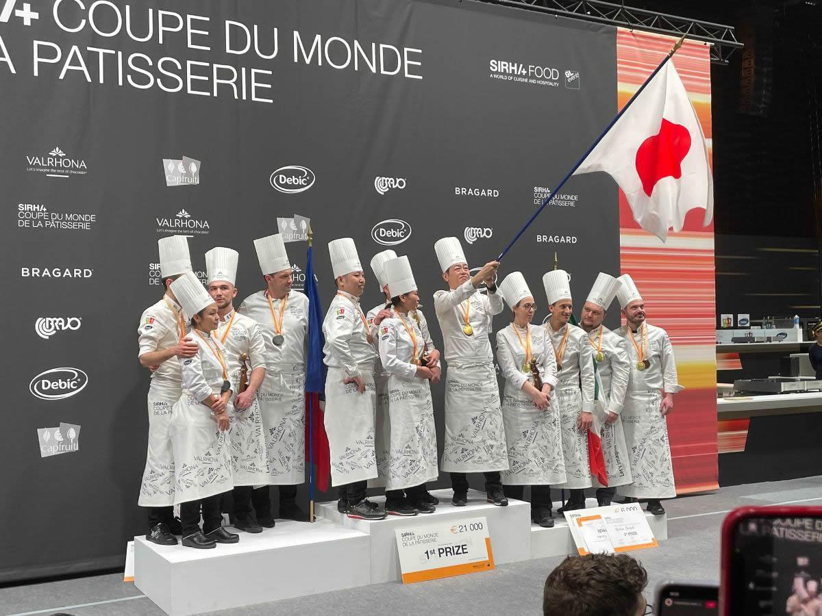 il podio della Coppa del Mondo di Pasticceria 2023