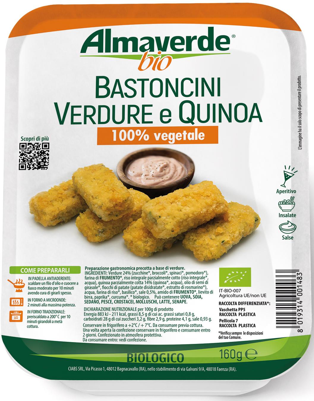 Bastoncini verdure e quinoa, i finger food di Almaverde Bio