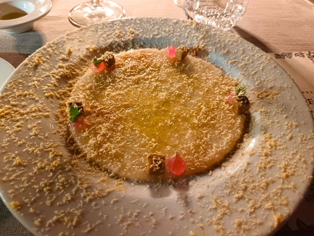 Carpaccio di gamberi dello chef Giulio Terrinoni