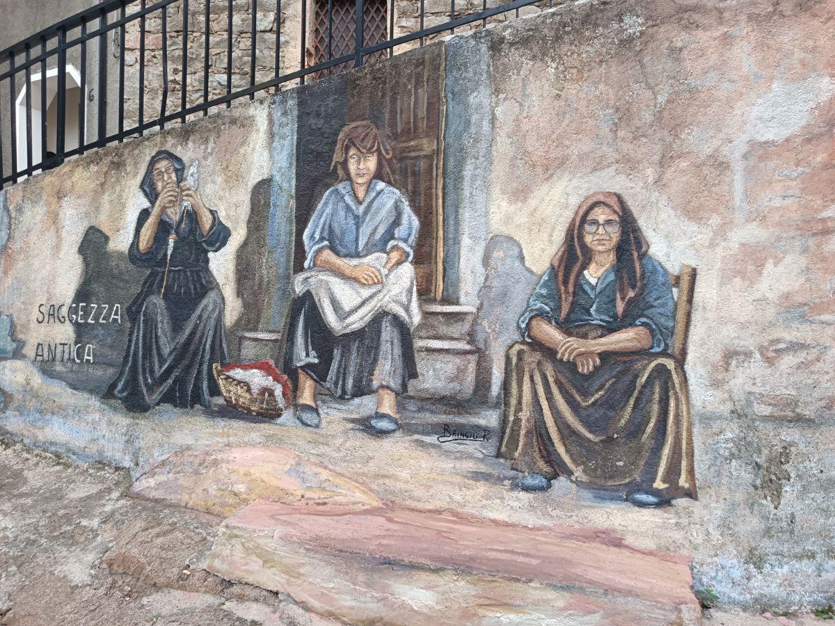 Particolare di un murales di Orgosolo